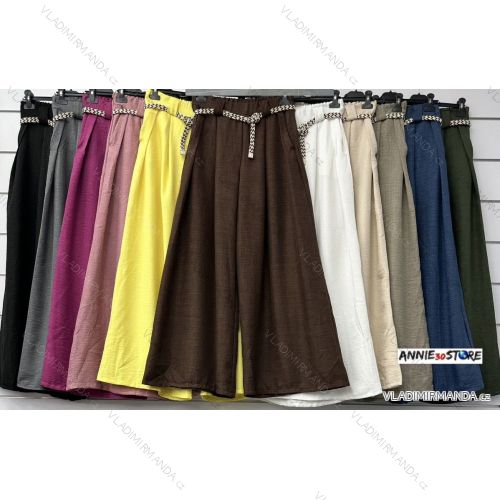 Kalhoty dlouhé oversize s páskem dámské (S/M/L ONE SIZE) ITALSKÁ MÓDA IMWAD25916