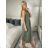Women's Oversized Knitted Long Sleeve Sweater (S/M ONE SIZE) ITALIAN FASHION IMSN2416125 XS/S/M green khaki