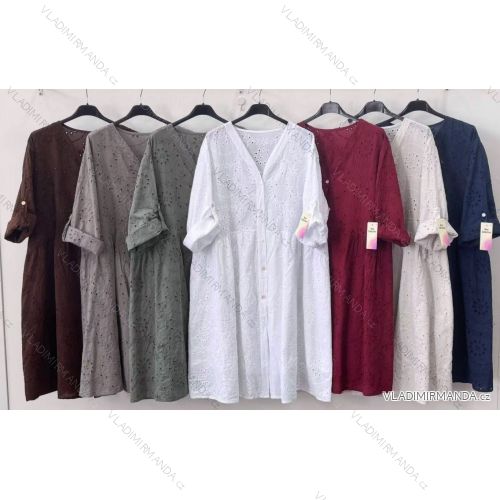 Women's long sleeve cotton tunic (S/M/L ONE SIZE) ITALIAN FASHION IMWCP25041