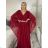 Šaty dlouhé společenské elegantní krátký rukáv dámské (S/M/L ONE SIZE) ITALSKÁ MÓDA IMPSH2550410/DU M/L vínová