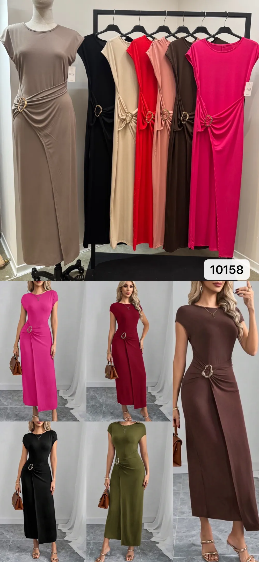 Šaty elegantný letný krátky rukáv dámske (S/M/L ONE SIZE) TALIANSKA MÓDA IMPOC2510158
