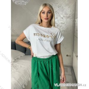 Women's Short Sleeve Oversized T-Shirt (L/XL ONE SIZE) ITALIAN FASHION IMD23807