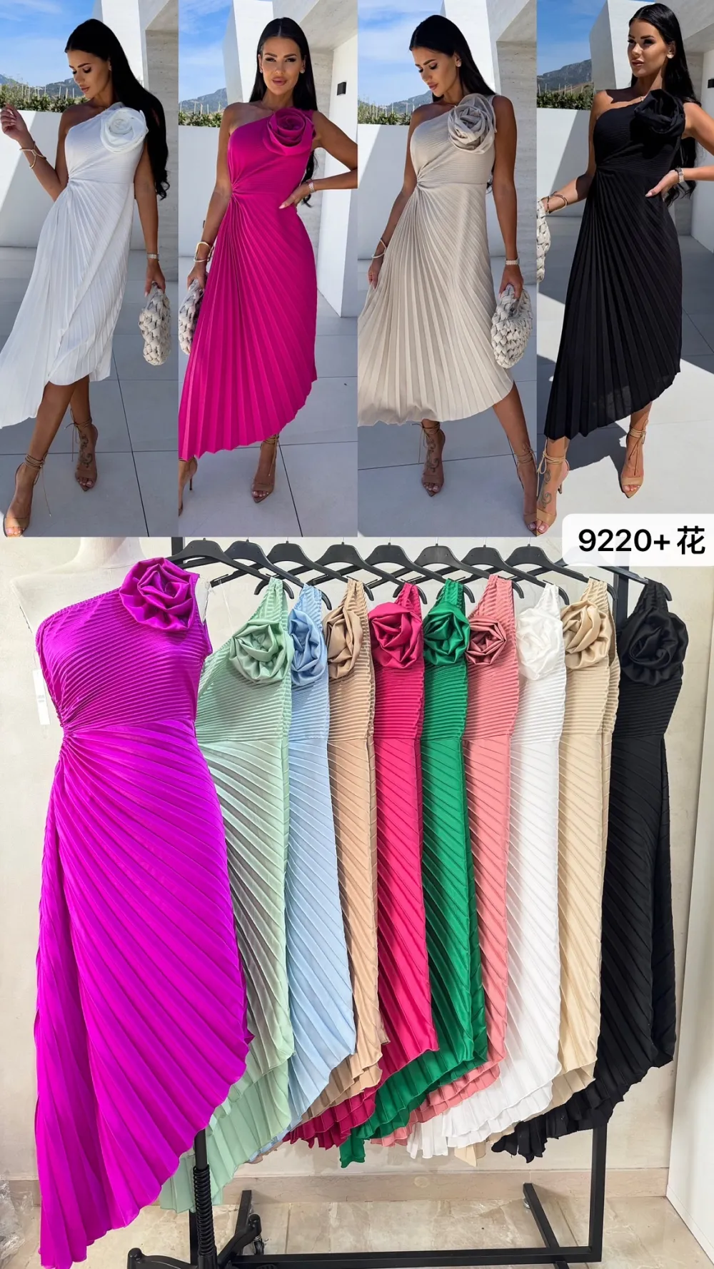 Šaty elegantní letní bez rukávu dámské (S/M/L ONE SIZE) ITALSKÁ MÓDA IMPOC259220-1