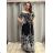 Women's long elegant icecool short sleeve dress (M/L, XL/2XL) AINUOSI ITALIAN FASHION IMB247011 -   black -   XL/2XL