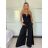 Nohavice elegantné s opaskom dámske (S/M/L ONE SIZE) TALIANSKA MóDA IMSM25GIZELE/DU -   hnedá
 -   S/M/L