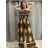 Long Jumpsuit with Pendant 3/4 Long Sleeve Women's Plus Size (50-58) ITALIAN FASHION IMWEC24016