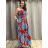 Long Jumpsuit with Pendant 3/4 Long Sleeve Women's Plus Size (50-58) ITALIAN FASHION IMWEC24016 44/46/48 red