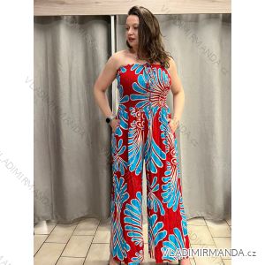 Long Jumpsuit with Pendant 3/4 Long Sleeve Women's Plus Size (50-58) ITALIAN FASHION IMWEC24016