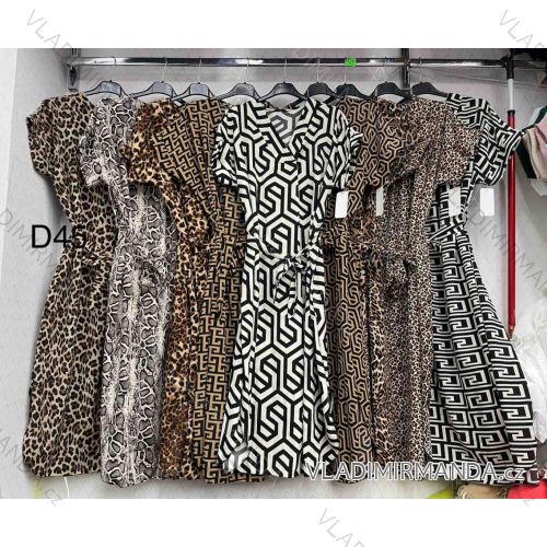 Women's short sleeve summer casual dress (S/M/L ONE SIZE) ITALIAN FASHION IMWGB25022