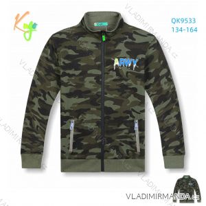 Mikina na zip dlouhý rukáv maskáčová dorost chlapecká (134-164) KUGO QK9533