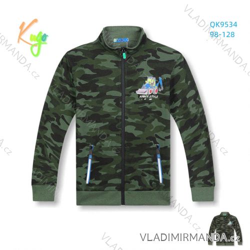 Mikina na zips dlhý rukáv maskáčová detská chlapčenská (98-128) KUGO QK9534