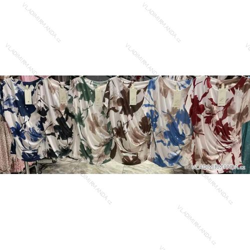 Halenka tunika letní icecool krátký rukáv dámská (S/M/L ONE SIZE) ITALSKÁ MÓDA IMM25M7549B