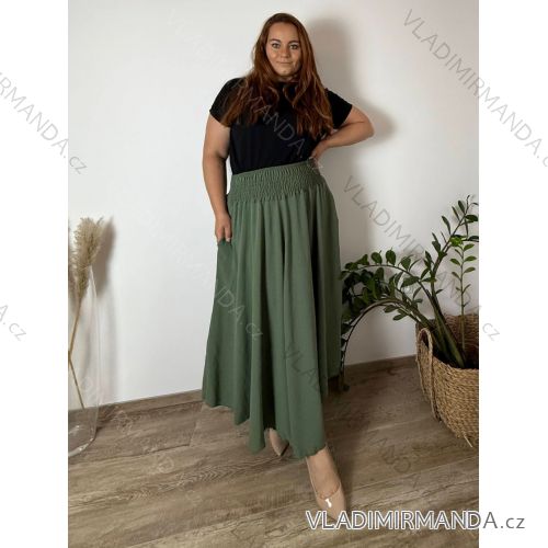 Sukně dlouhá dámské LADY (46/48/50 ONE SIZE) ITALSKÁ MÓDA IM424423/DUR khaki 48/50