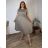 Women's Oversized Knitted Long Sleeve Sweater (S/M ONE SIZE) ITALIAN FASHION IMSN2416125  Dark beige