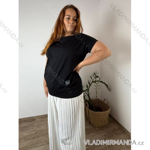 Klassisches Kurzarmkleid Damen (uni s-l) ITALIENISCHES MODA IMC20206 -   schwarz -   2XL/3XL