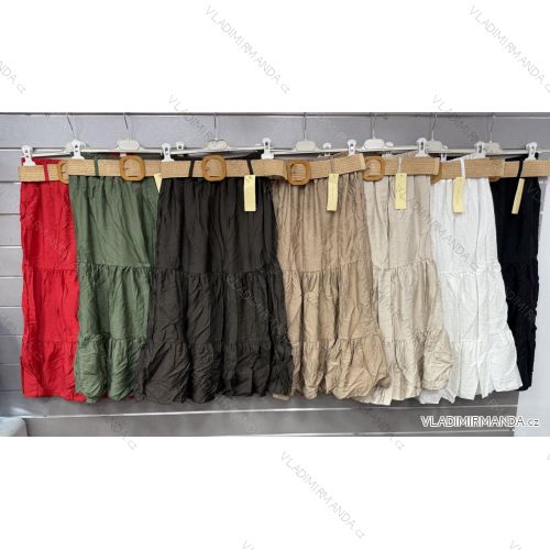 Sukně dlouhá s páskem dámské (S/M/L ONE SIZE) ITALSKÁ MÓDA IMWGS251172