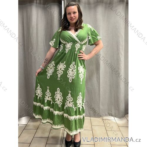 Women's short sleeve summer casual dress (S/M/L ONE SIZE) ITALIAN FASHION IMWGB25022