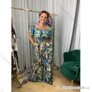Long Jumpsuit with Pendant 3/4 Long Sleeve Women's Plus Size (50-58) ITALIAN FASHION IMWEC24016