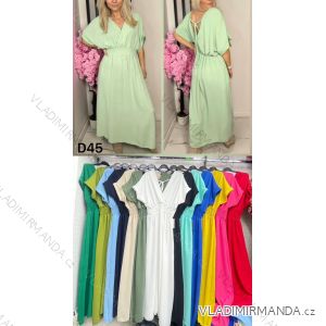 Šaty dlouhé letní krátký rukáv dámské (S/M/L ONE SIZE) ITALSKÁ MÓDA IMWDT251201