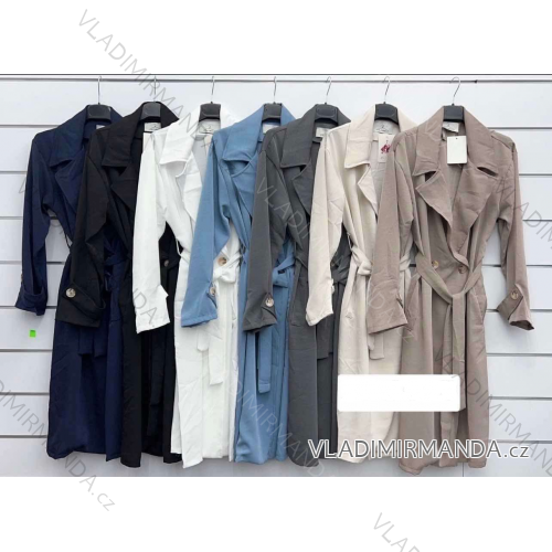 Kabát slabý s páskem dlouhý rukáv dámský (S/M/L ONE SIZE) ITALSKÁ MÓDA IMWKK251004