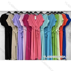 Women's Long Chiffon Short Sleeve Dress (S/M ONE SIZE) ITALIAN FASHION IMWGM23456