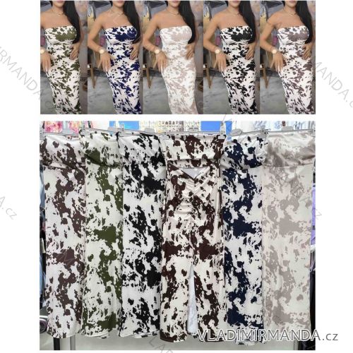 Šaty dlouhé letní carmen bez rukávu dámské (XS/S/M ONE SIZE) ITALSKÁ MÓDA MWB251245