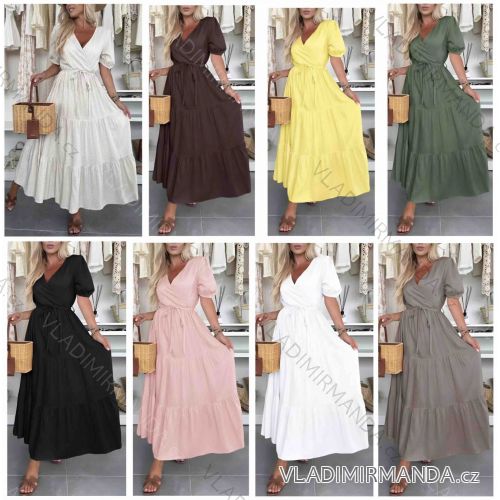 Women's short sleeve summer casual dress (S/M/L ONE SIZE) ITALIAN FASHION IMWGB25022
