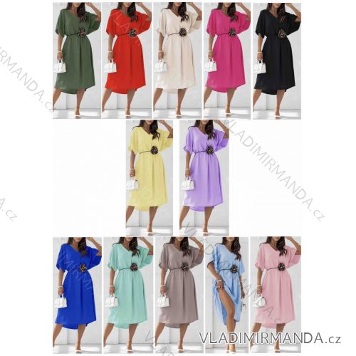 Women's short sleeve summer casual dress (S/M/L ONE SIZE) ITALIAN FASHION IMWGB25022