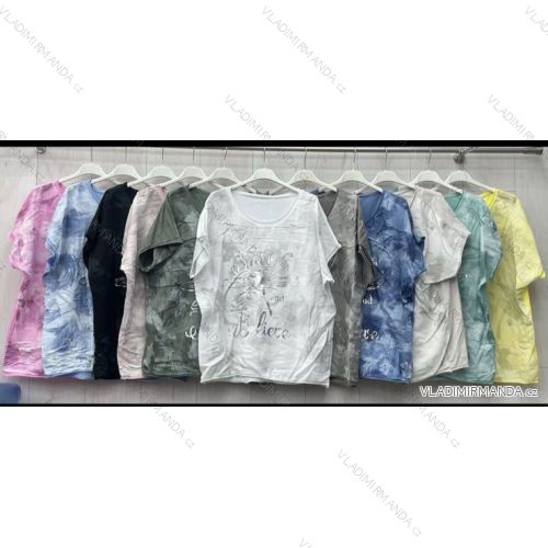 Tunika oversize krátký rukáv dámská nadrozměr (42/44/46 ONE SIZE) ITALSKÁ MÓDA IMWGL251292