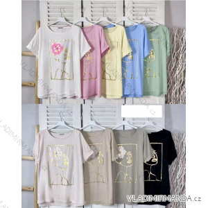 Tričko krátký rukáv dámské (S/M/L ONE SIZE) ITALSKÁ MÓDA IMWKK251025
