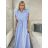 Women's Long Chiffon Short Sleeve Dress (S/M ONE SIZE) ITALIAN FASHION IMWGS231048