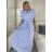 Women's Long Chiffon Short Sleeve Dress (S/M ONE SIZE) ITALIAN FASHION IMWGS231048