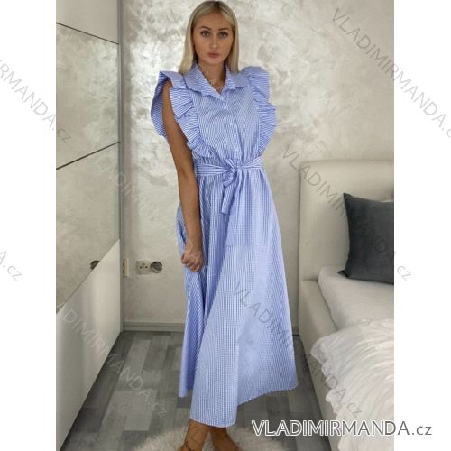 Women's Long Chiffon Short Sleeve Dress (S/M ONE SIZE) ITALIAN FASHION IMWGS231048