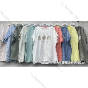 Tunika oversize krátký rukáv dámská nadrozměr (42/44/46 ONE SIZE) ITALSKÁ MÓDA IMWGL251302