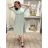 Women's long summer short sleeve dress (S/M/L ONE SIZE) ITALIAN FASHION IMC25197