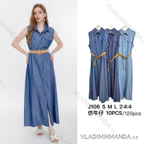 Šaty elegantní košilové dlouhý rukáv dámské (S/M ONE SIZE) ITALSKÁ MÓDA IMWY21734