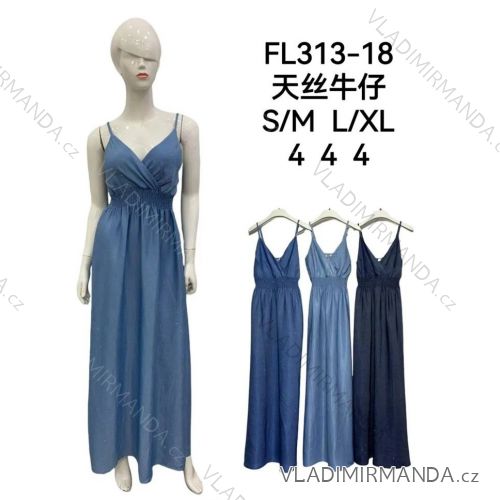 Šaty dlhé letné na ramienka dámske (S/M-L/XL) MÓDA CMWT25FL313-18