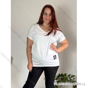 Tričko krátký rukáv dámská nadrozměr (2XL/3XL/4XL ONE SIZE) ITALSKÁ MÓDA IMC23080/DUR