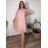 Šaty krátké elegantní krátký rukáv dámské nadrozměr (50/52/54 ONE SIZE) ITALSKÁ MÓDA IMPSH2570006/DU 50/52/54 růžová světlá