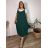 Women's elegant party long sleeve dress (S/M ONE SIZE) ITALIAN FASHION IM322282 48/50 dark emerald