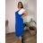 Women's elegant party long sleeve dress (S/M ONE SIZE) ITALIAN FASHION IM322282 48/50 Royal blue