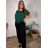 Kalhoty dlouhé oversize s páskem dámské nadrozměr SIMONE (46/48/50 ONE SIZE) ITALSKÁ MÓDA IMWDT25972/DU žlutá 46/48/50
