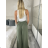Elegant trousers with belt for women (S/M/L ONE SIZE) ITALIAN FASHION IM425057 S / M / L green khaki