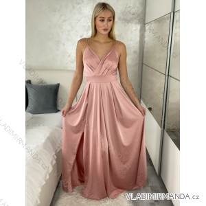Šaty dlouhé společenské na ramínka dámské BEATRIX (S/M/L ONE SIZE) ITALSKÁ MÓDA IMM25M35843