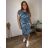 Women's Summer Classic Short Sleeve Dress (L-3XL) ITALIAN FASHION PMB22015 2XL blue