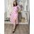 Šaty elegantný letný krátky rukáv dámske  Livia (S/M/L ONE SIZE) TALIANSKA MÓDA IMWGB255121/DU S/M/L růžová světlá