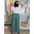 Langarm-Damenhemden mit 3/4 Ärmeln und dünner Tasche (uni sl) ITALIAN Fashion IM318335 -   grünes Khaki -   S / M / L