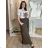 Langarm-Damenhemden mit 3/4 Ärmeln und dünner Tasche (uni sl) ITALIAN Fashion IM318335 -   grünes Khaki -   S / M / L