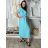 Šaty dlouhé elegantní letní krátký rukáv dámské BLANA (S/M/L ONE SIZE) ITALSKÁ MÓDA IMD25115