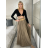 Sukně dlouhá s kapsami s páskem dámská SISI (S/M/L ONE SIZE) ITALSKÁ MÓDA IM425239/DU S/M/L hnědá